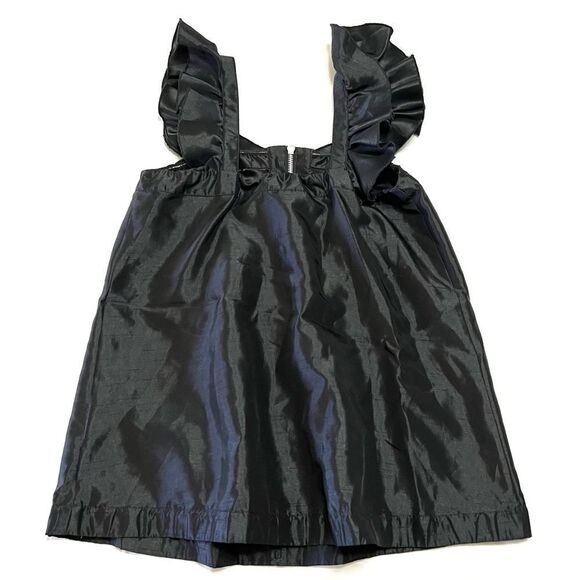 Twelve by Twelve Black Sleeveless Top Ruffle Front Zip Up Size XS - Picture 6 of 10